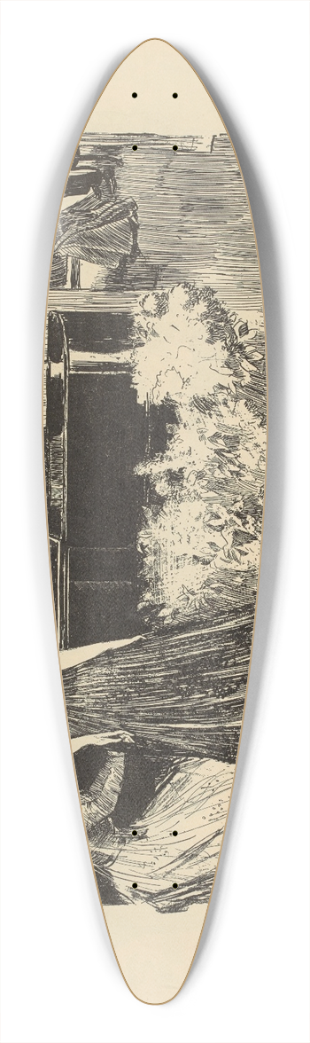 Charles Dana Gibson - During the evening 39.3 inch art pintail longboard deck