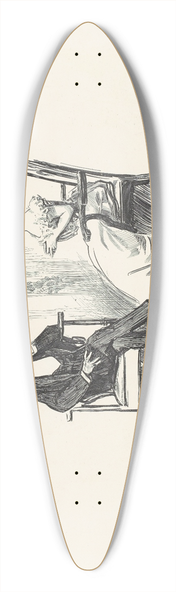 Charles Dana Gibson - Enthusiastic Young Miss; To think of your being a literary man! 39.3 inch art pintail longboard deck