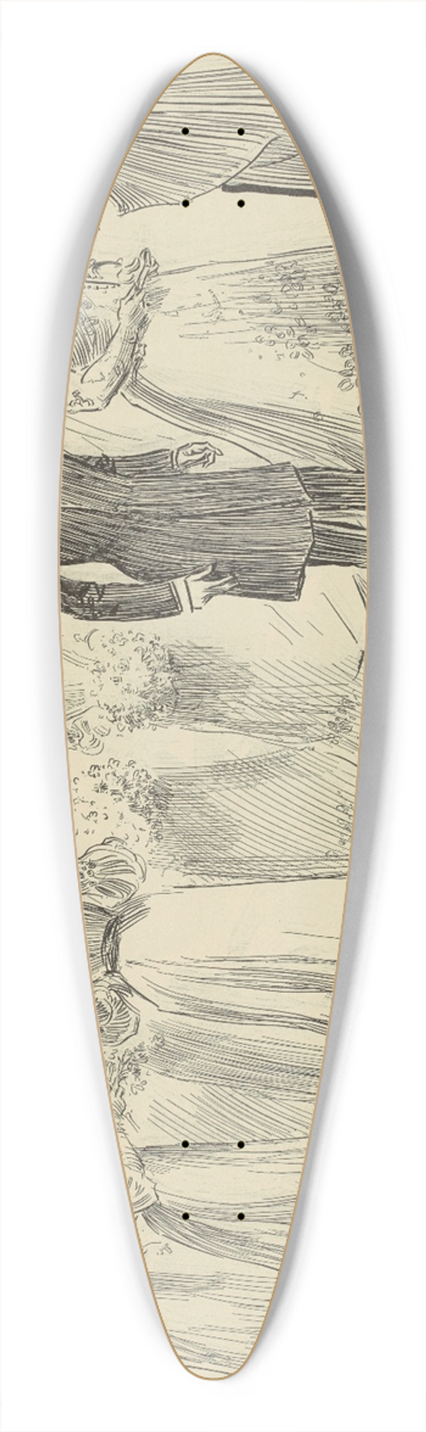 Charles Dana Gibson - Her face andher fortune 39.3 inch art pintail longboard deck
