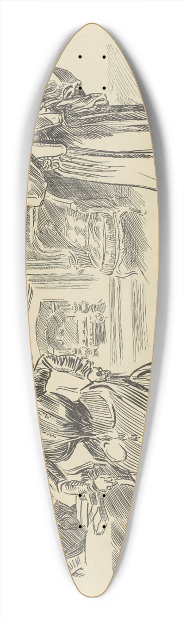 Charles Dana Gibson - If the Duke proposes what shall i do 39.3 inch art pintail longboard deck