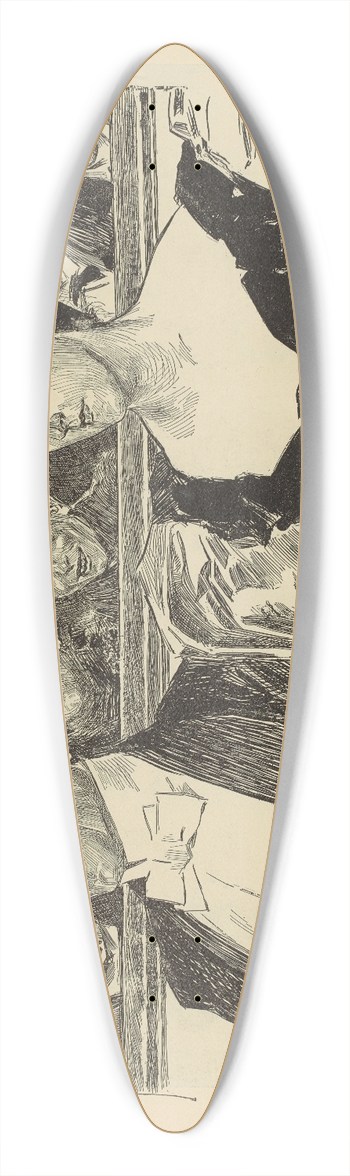 Charles Dana Gibson - In a London theatre 39.3 inch art pintail longboard deck