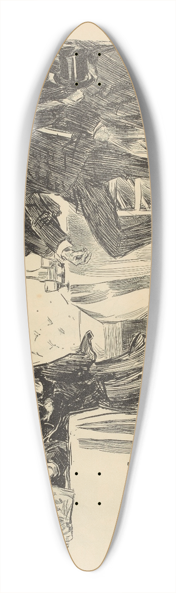 Charles Dana Gibson - In paris. At the Caf Americain 39.3 inch art pintail longboard deck