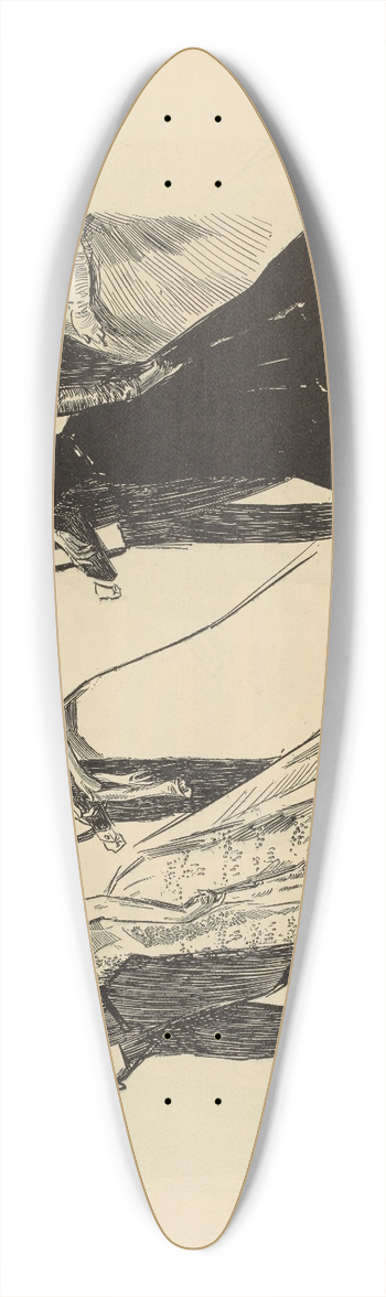 Charles Dana Gibson - In Society 39.3 inch art pintail longboard deck
