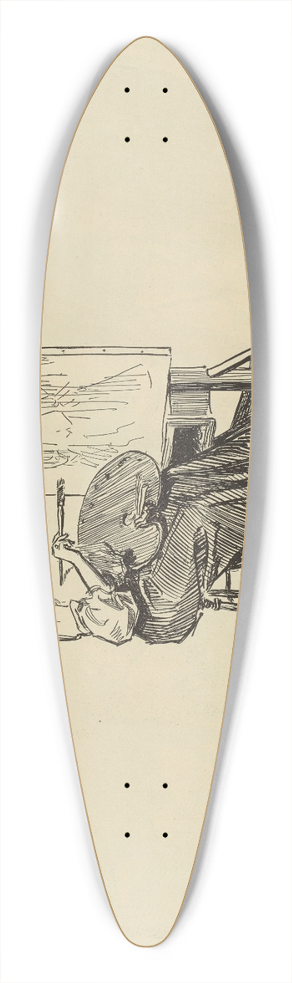 Charles Dana Gibson - Keep Still, Please 39.3 inch art pintail longboard deck