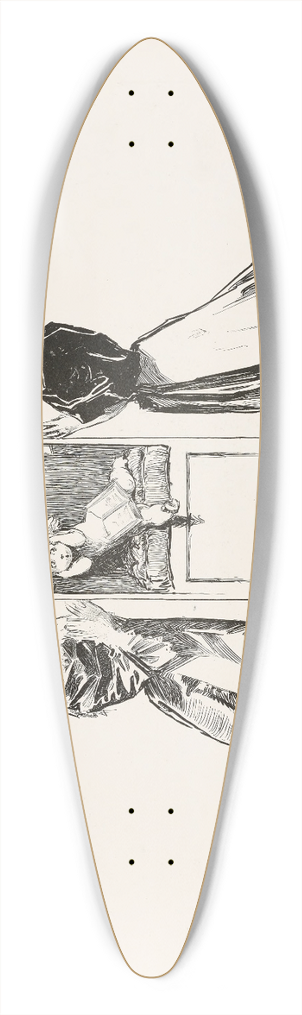 Charles Dana Gibson - Lenten Confessions 39.3 inch art pintail longboard deck