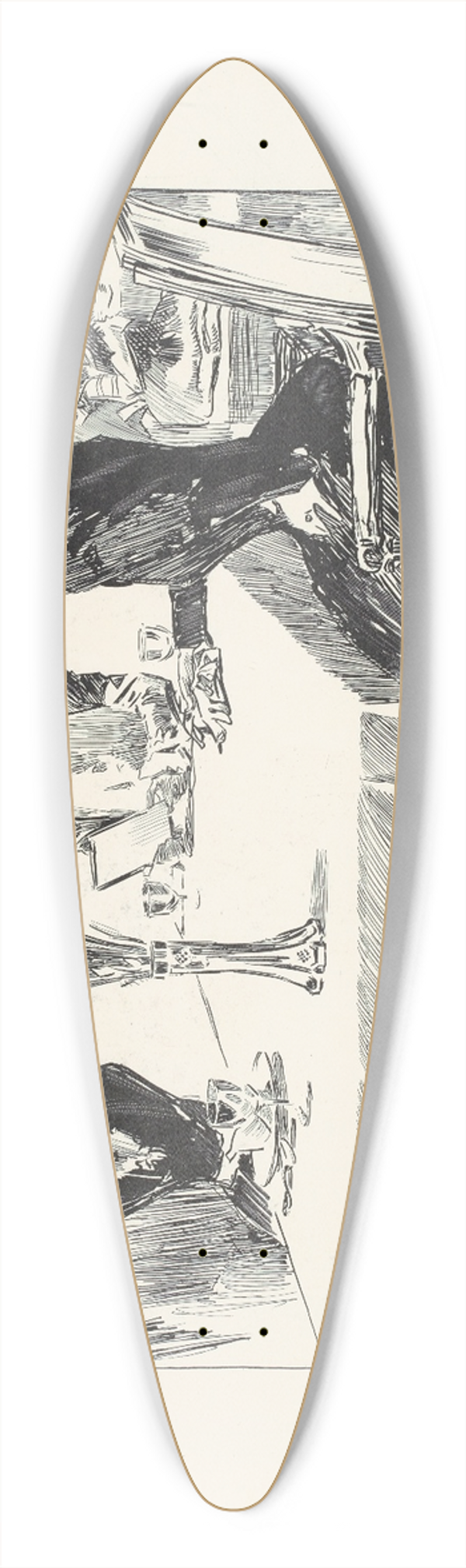 Charles Dana Gibson - Luncheon 39.3 inch art pintail longboard deck