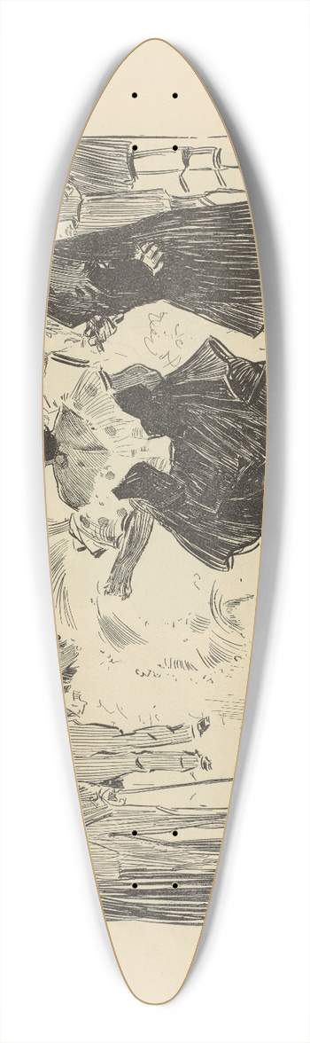 Charles Dana Gibson - Moulin Rouge 39.3 inch art pintail longboard deck