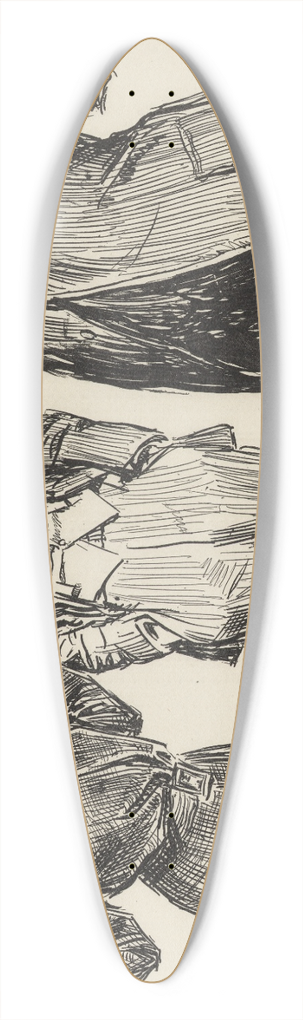 Charles Dana Gibson - Seventh Inning  Everybody up 39.3 inch art pintail longboard deck