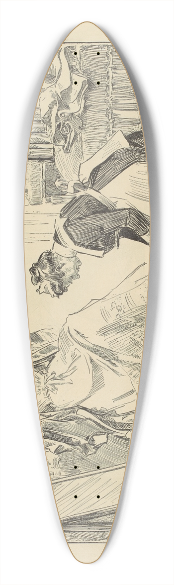 Charles Dana Gibson - She finds some consolation in her mirror 39.3 inch art pintail longboard deck