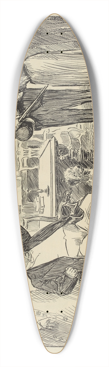 Charles Dana Gibson - Shocking 39.3 inch art pintail longboard deck