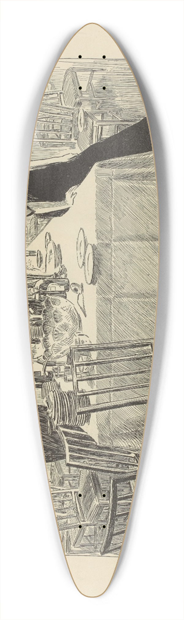 Charles Dana Gibson - Social debts 39.3 inch art pintail longboard deck