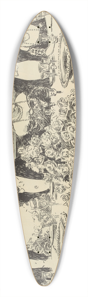Charles Dana Gibson - Studies in expression. Showing a newly engaged couple at a large dinner party 39.3 inch art pintail longboard deck