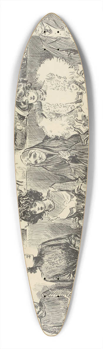Charles Dana Gibson - Studies in expression, when women are jurors 39.3 inch art pintail longboard deck