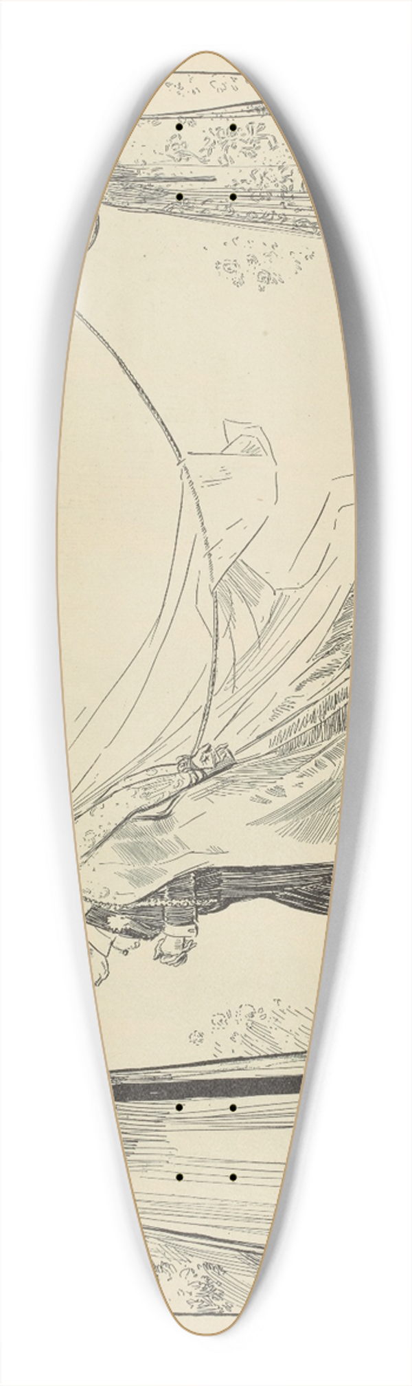 Charles Dana Gibson - The ambitious mother and the obliging clergyman 39.3 inch art pintail longboard deck
