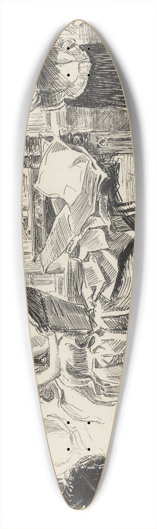 Charles Dana Gibson - The announcement of her engagement 39.3 inch art pintail longboard deck