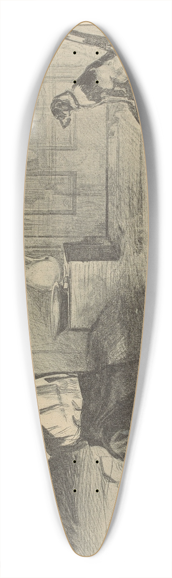 Charles Dana Gibson - The fallen star 39.3 inch art pintail longboard deck