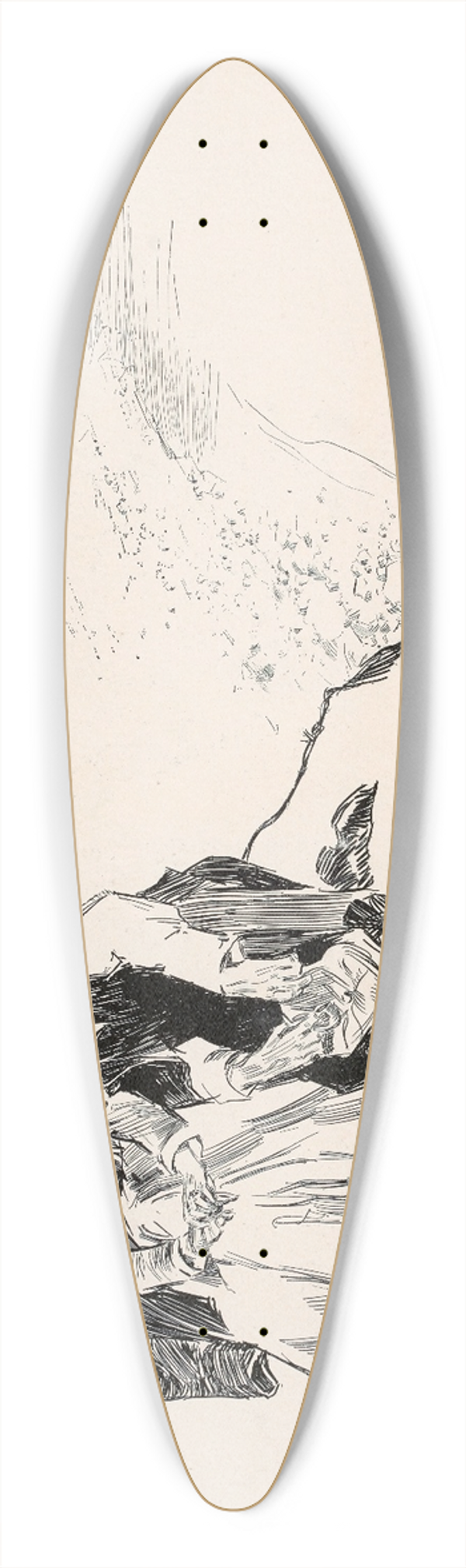 Charles Dana Gibson - The last day of summer 39.3 inch art pintail longboard deck