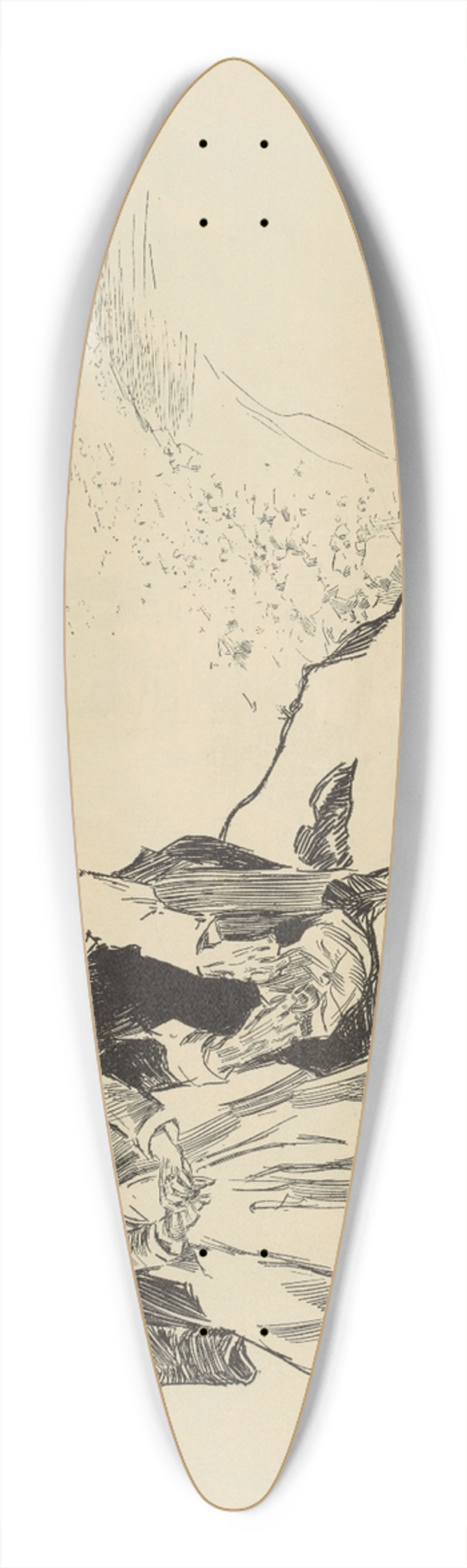 Charles Dana Gibson - The last day of summer 39.3 inch art pintail longboard deck