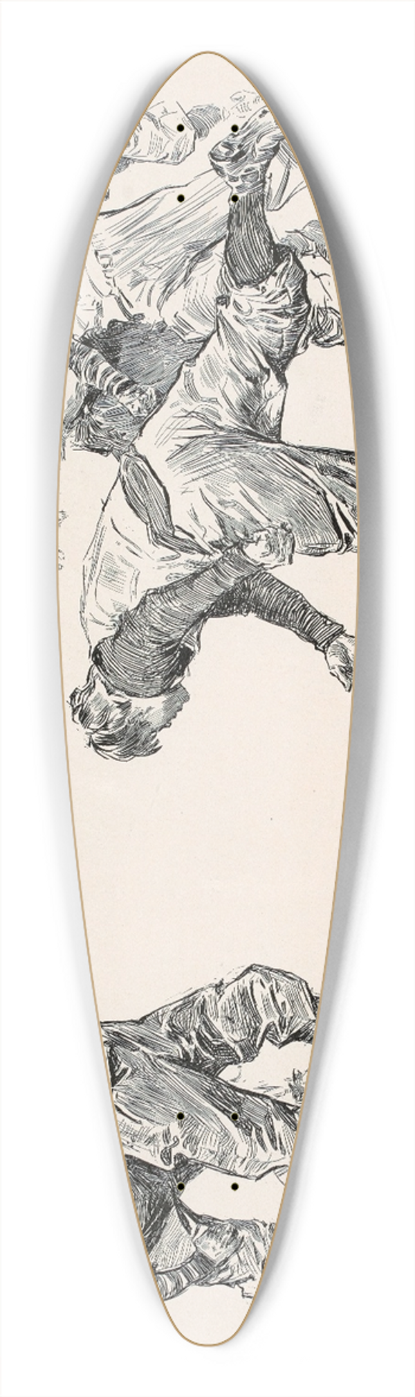 Charles Dana Gibson - The leading features of a liberal education 39.3 inch art pintail longboard deck