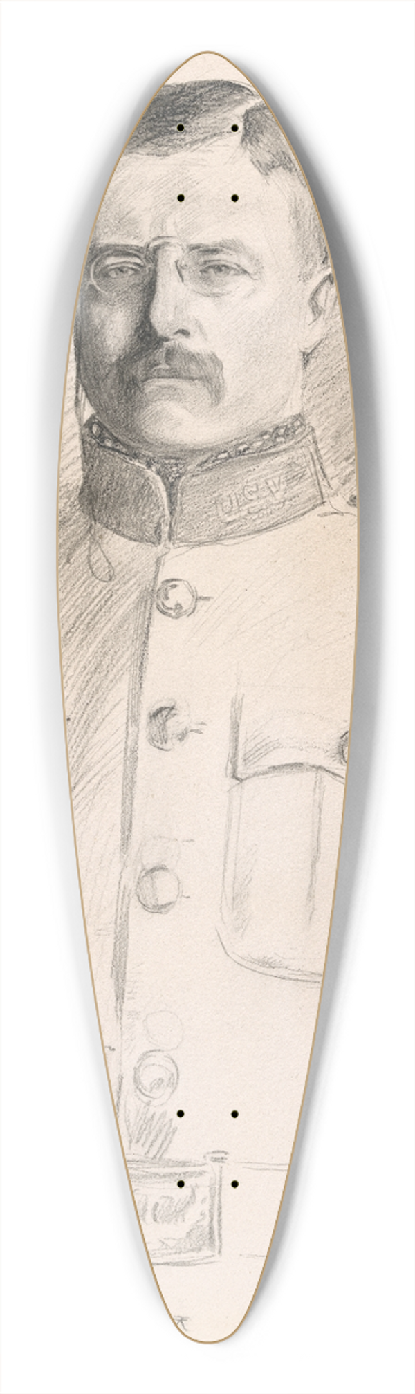 Charles Dana Gibson - Theodore Roosevelt 39.3 inch art pintail longboard deck