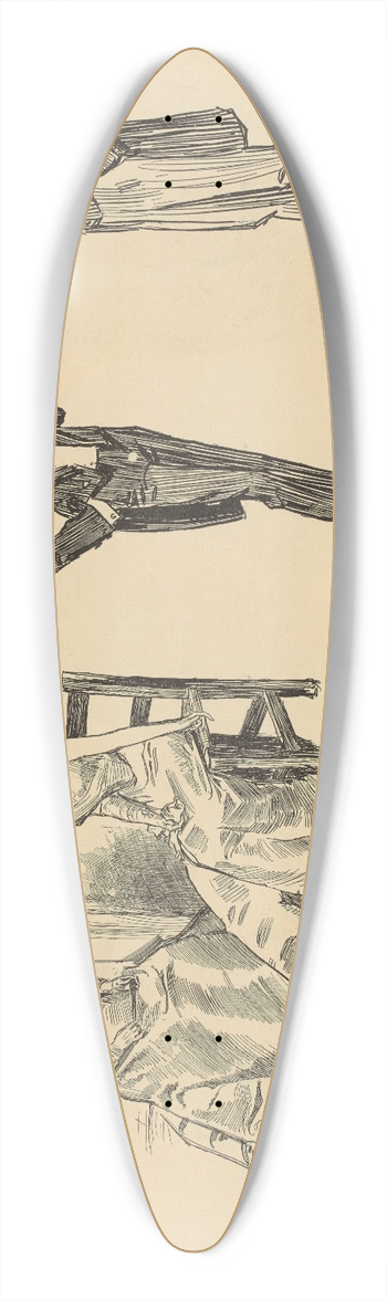 Charles Dana Gibson - The proper education 39.3 inch art pintail longboard deck