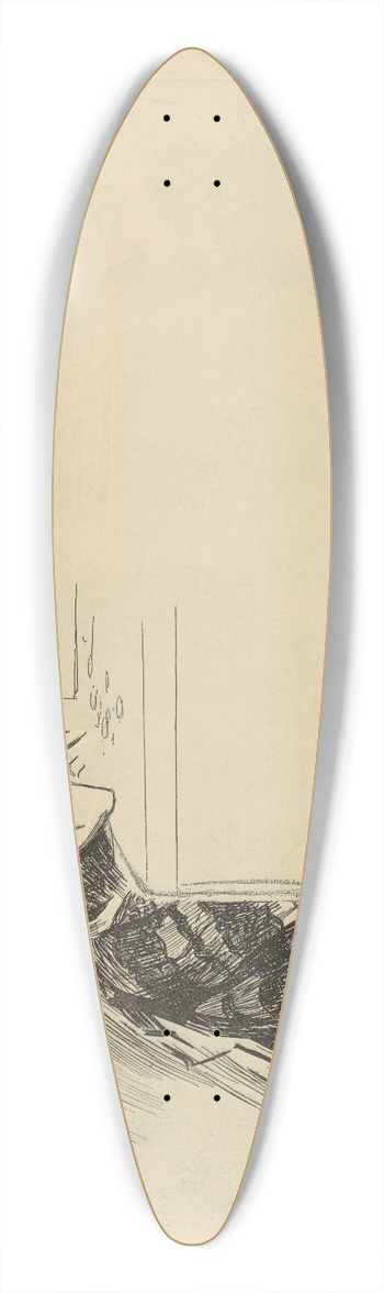 Charles Dana Gibson - Untitled 39.3 inch art pintail longboard deck
