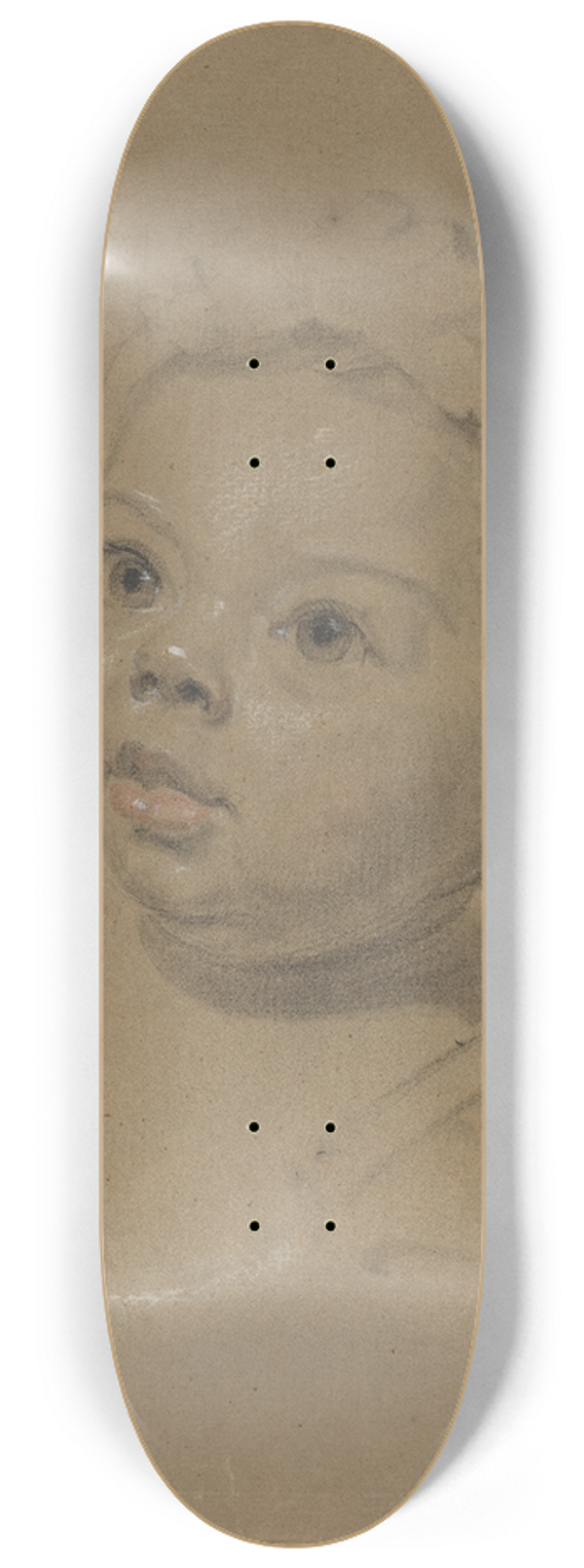 British 18th Century - Head of a Child 8.25 inch art skate deck