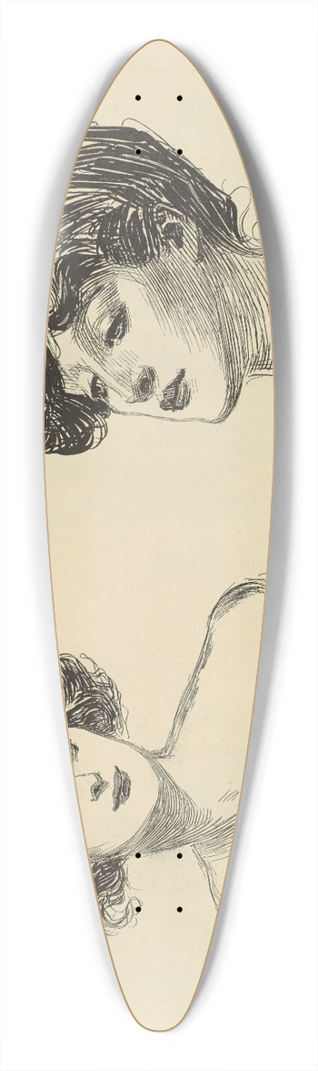 Charles Dana Gibson - Untitled 39.3 inch art pintail longboard deck