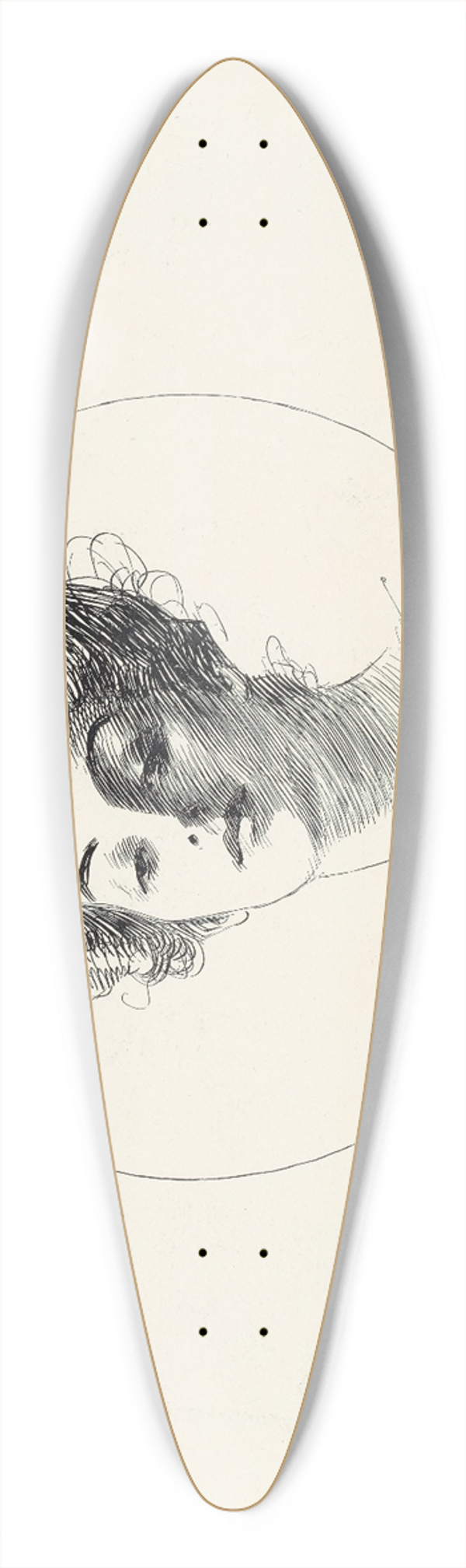 Charles Dana Gibson - Untitled 39.3 inch art pintail longboard deck