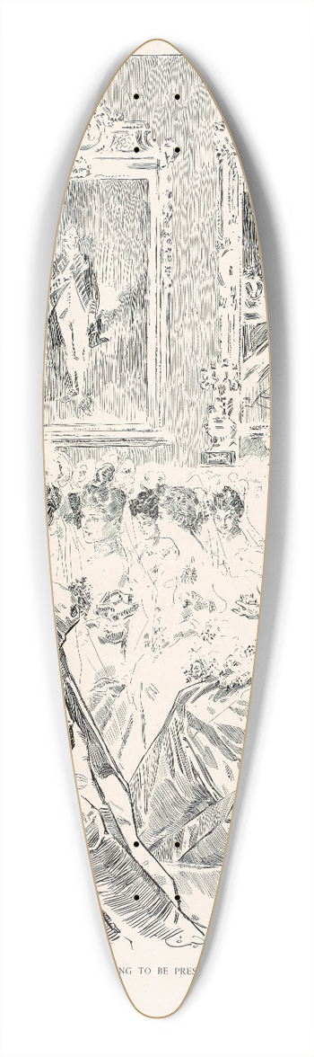 Charles Dana Gibson - Waiting to be presented 39.3 inch art pintail longboard deck