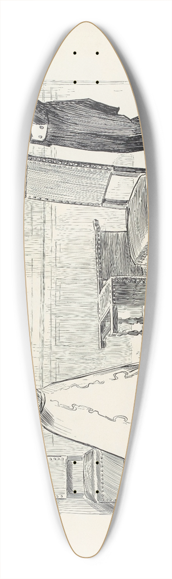 Charles Dana Gibson - Warning to noblemen 39.3 inch art pintail longboard deck
