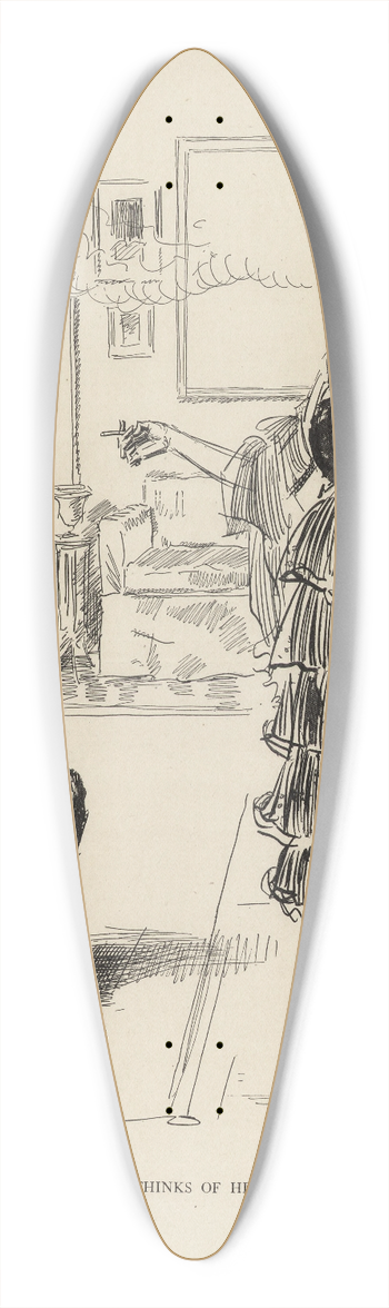 Charles Dana Gibson - When grandpa thinks of his mother 39.3 inch art pintail longboard deck