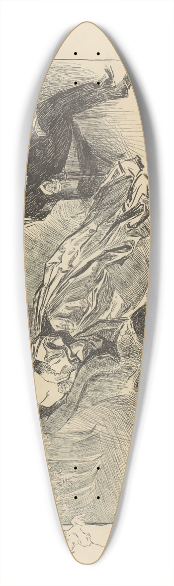 Charles Dana Gibson - When he once goes out it is hard to get him back 39.3 inch art pintail longboard deck