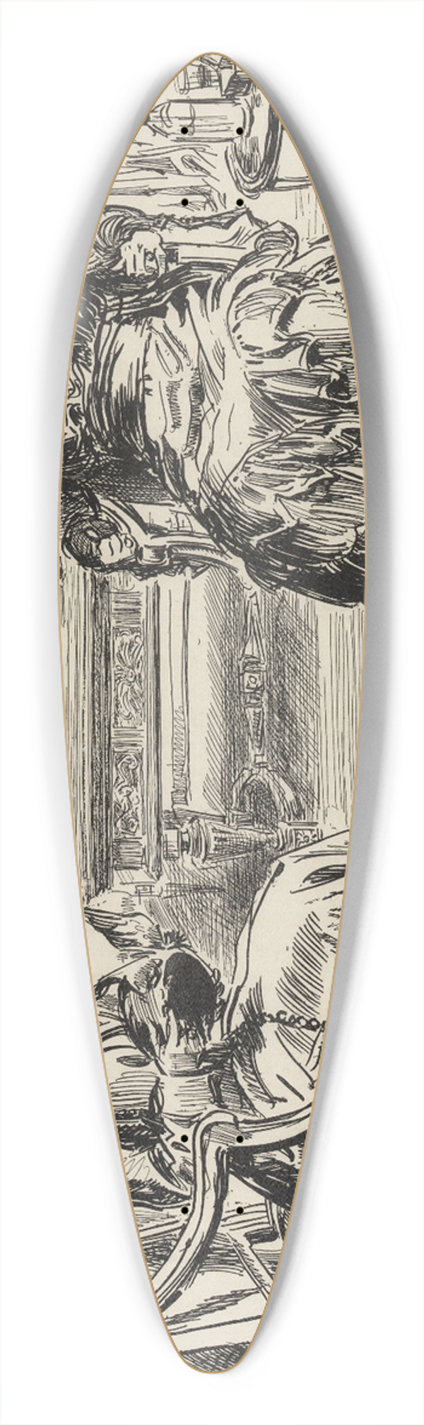 Charles Dana Gibson - When they get their rights 39.3 inch art pintail longboard deck