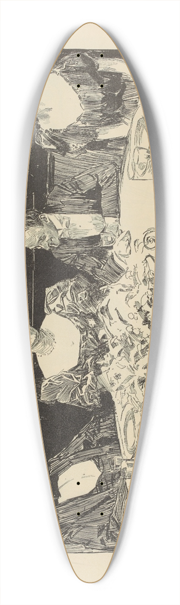Charles Dana Gibson - When you are bored 39.3 inch art pintail longboard deck