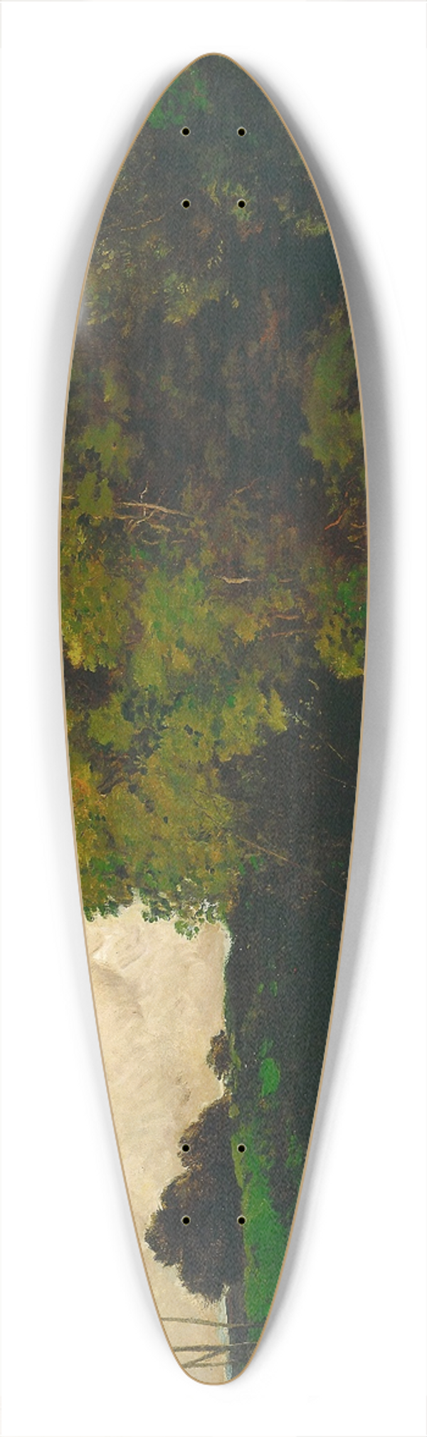 Charles Franois Daubigny - A Pond in the Morvan 39.3 inch art pintail longboard deck