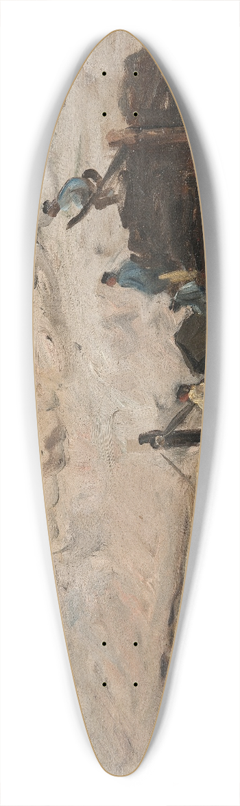 Charles Franois Daubigny - Barges on a River 39.3 inch art pintail longboard deck