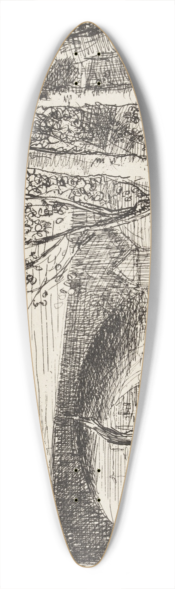 Charles Franois Daubigny - Bridge 39.3 inch art pintail longboard deck