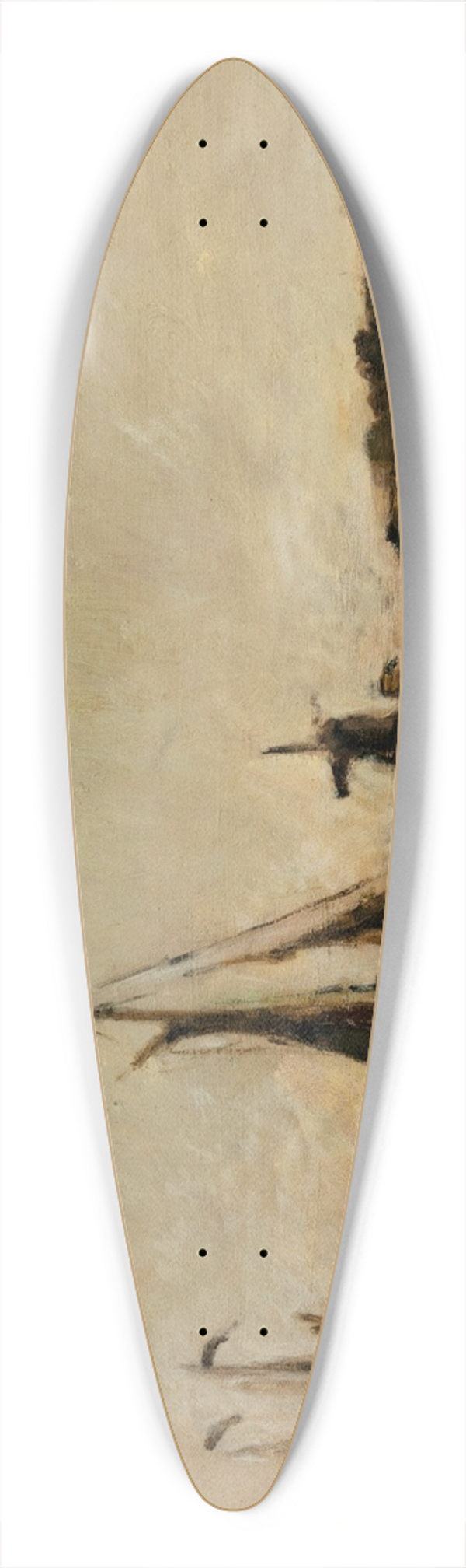 Charles Franois Daubigny - Landscape With A Canal In Holland 39.3 inch art pintail longboard deck
