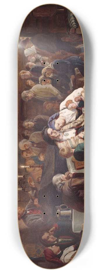 Adolph Tidemand - Funeral Feast 8.25 inch art skate deck