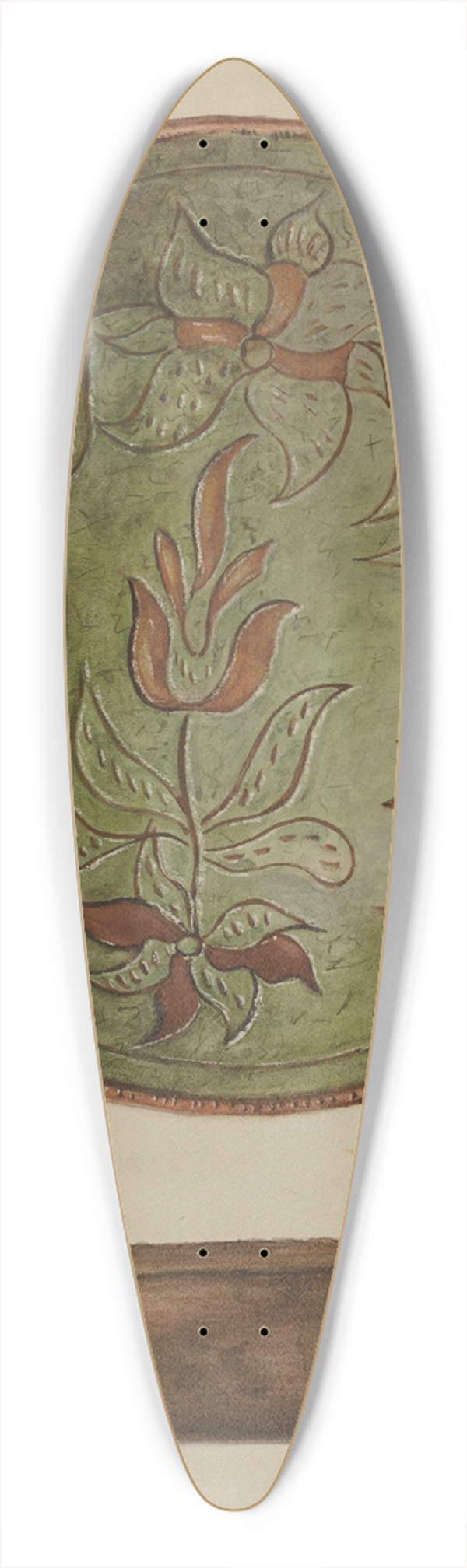 Charles Garjian - Pa. German Plate 39.3 inch art pintail longboard deck