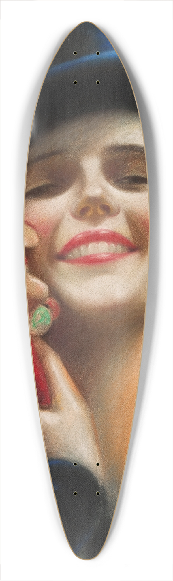 Charles Gates Sheldon - Woman with Mask 39.3 inch art pintail longboard deck