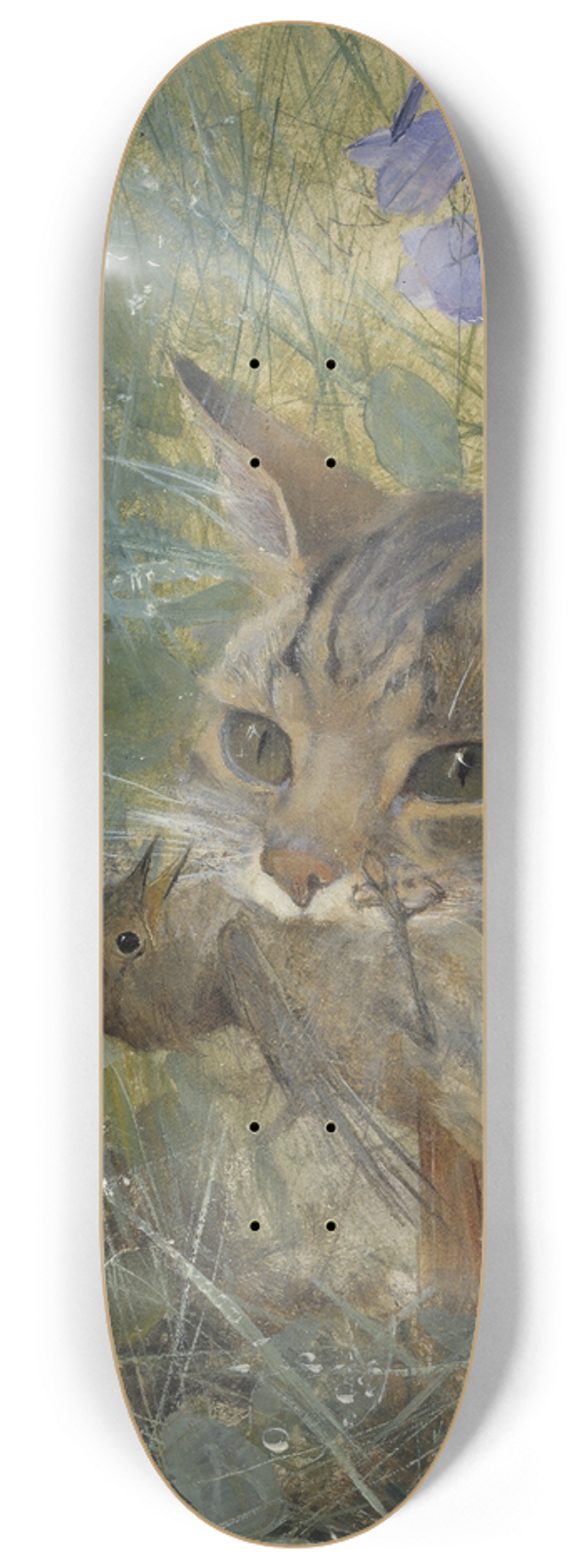 Bruno Liljefors - A Cat with a Young Bird in its Mouth 8.25 inch art skate deck