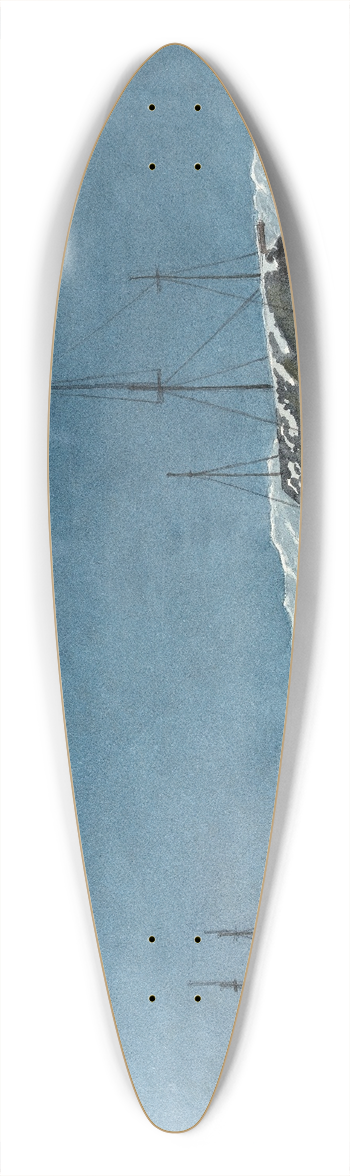 Charles Hamilton Smith - H. M. Ships Hecla and Griper in Winter Harbour 39.3 inch art pintail longboard deck