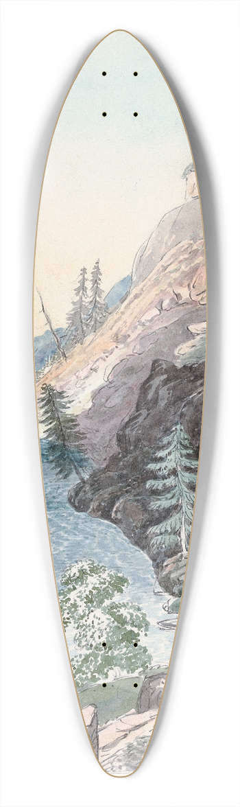 Charles Hamilton Smith - Portage in Hoarfrost River 39.3 inch art pintail longboard deck