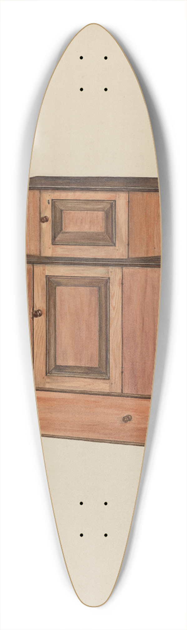 Charles Henning - Press Cupboard 39.3 inch art pintail longboard deck
