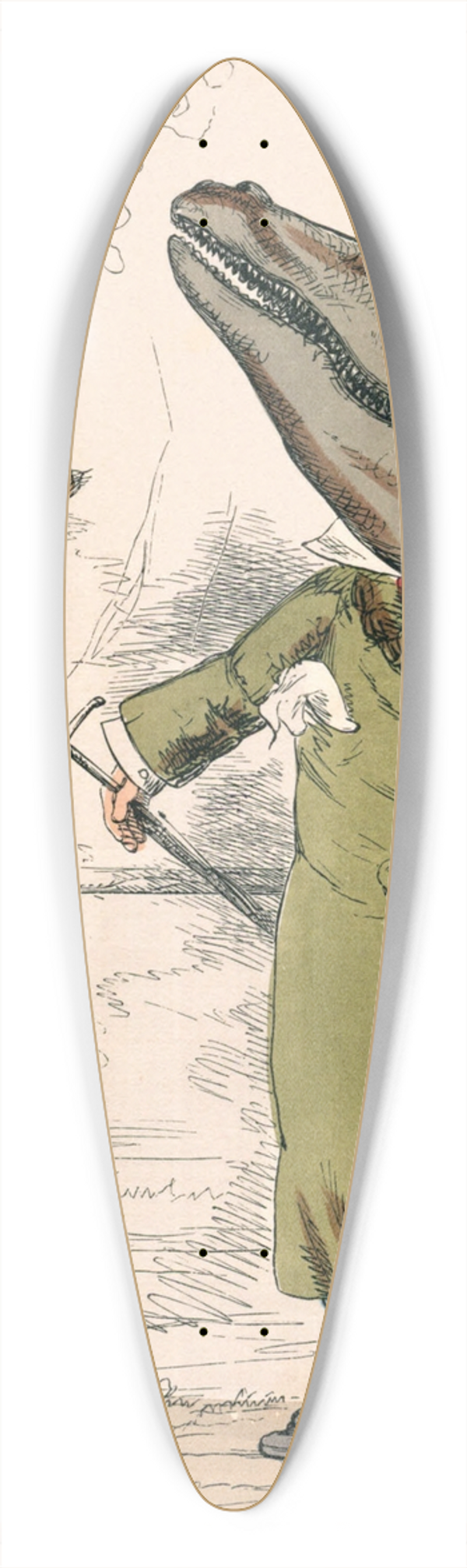 Charles Henry Bennett - The Fox And The Crocodile 39.3 inch art pintail longboard deck