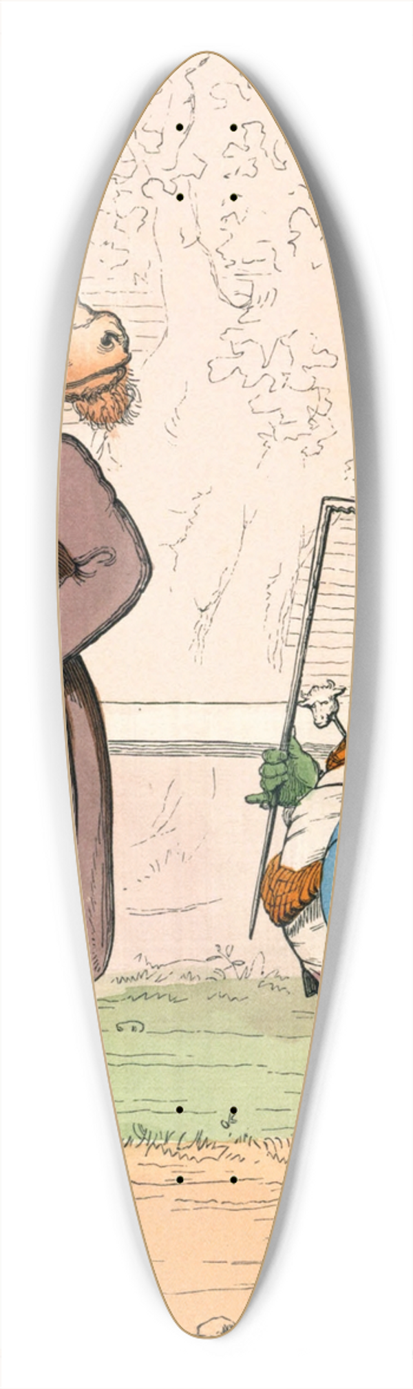 Charles Henry Bennett - The Frog And The Ox 39.3 inch art pintail longboard deck