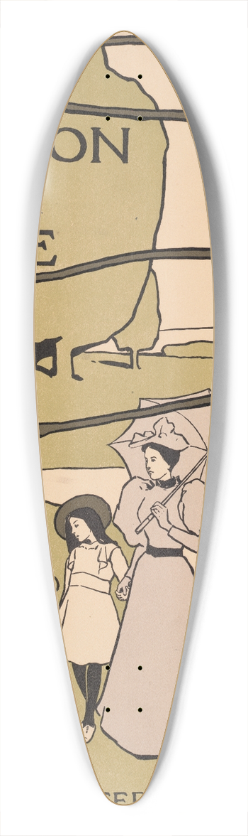 Charles Herbert Woodbury - Boston park guide 39.3 inch art pintail longboard deck