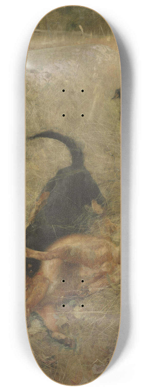 Bruno Liljefors - Swedish Foxhound and Fox 8.25 inch art skate deck